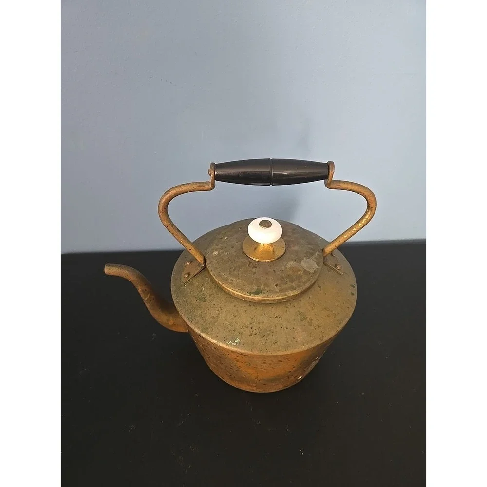 Antique Douro B & M Copper Tea Kettle - Tin Lined Portugal Late‎ 19th Century